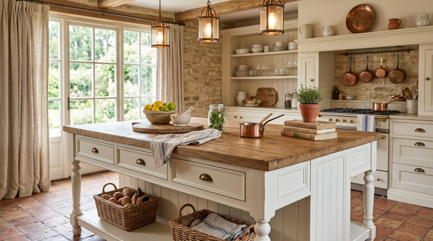 12) Try a wood-topped island (or butcher-block accent)